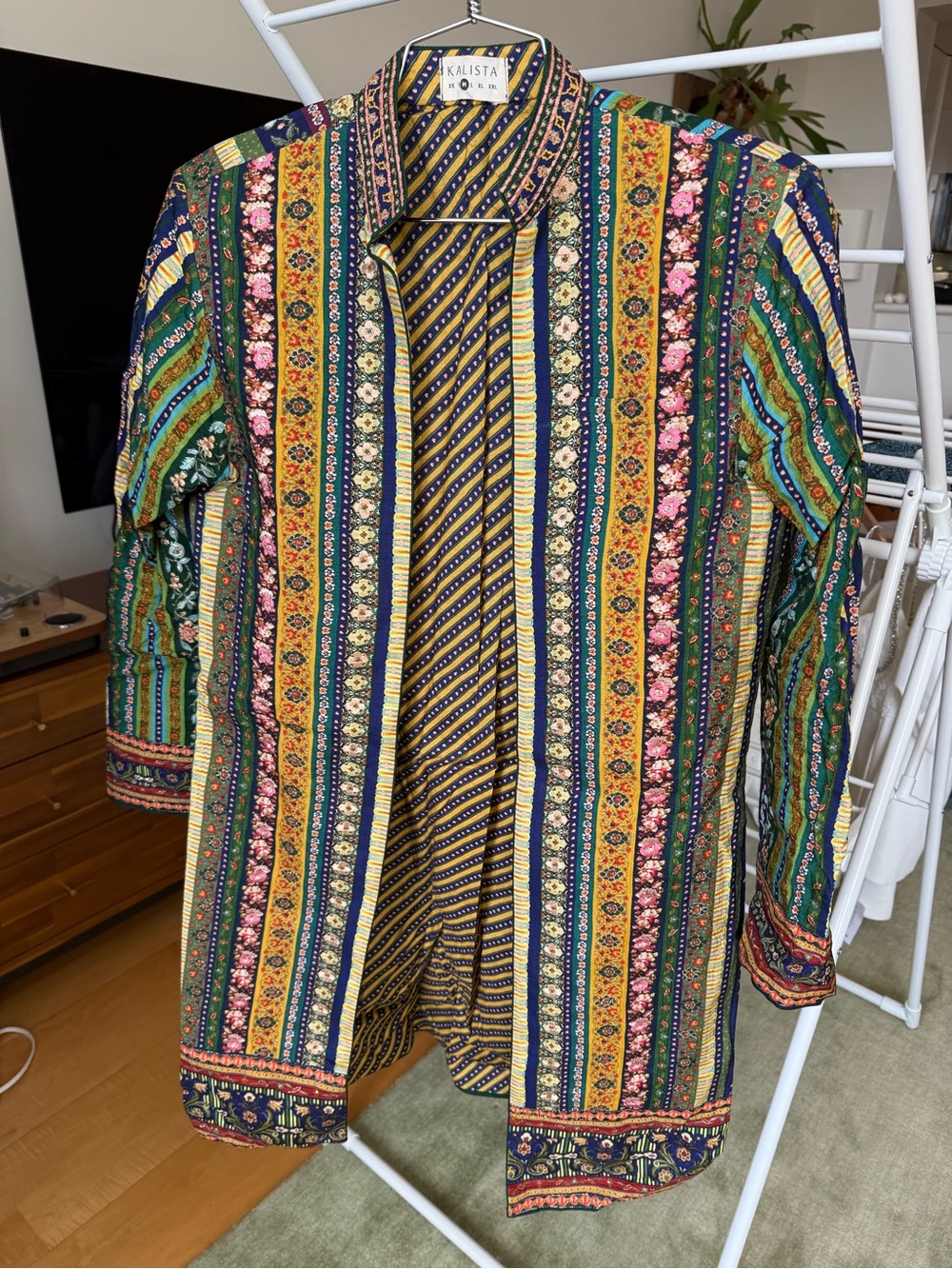 Kalista Multicolor Striped Floral Nehru Jacket for an Indian wedding